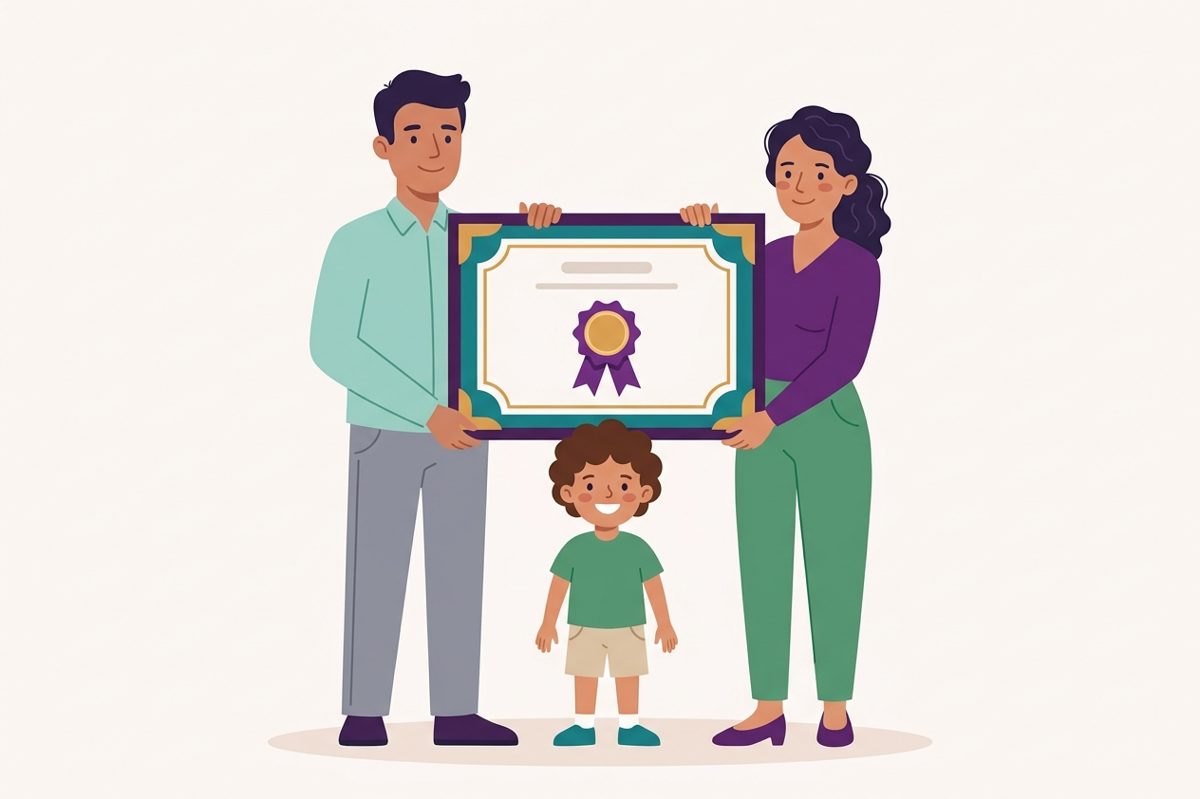Aligned: co-parents with their child